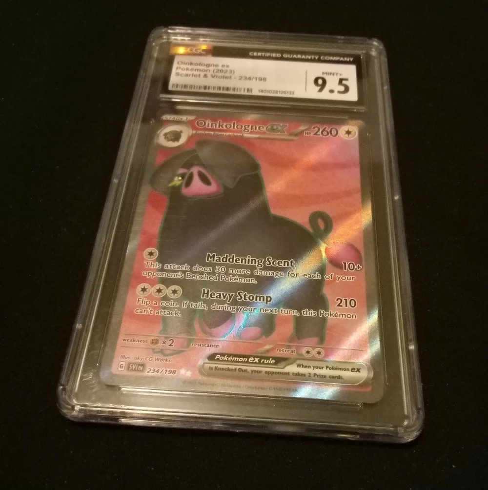 Pokemon 2023 Oinkologne ex #234/198 Scarlet & Violet Holo Ultra Rare CGC 9.5